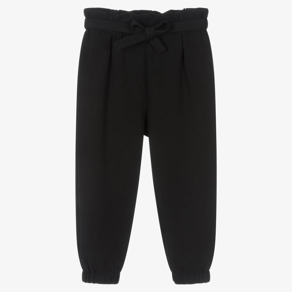 iDO Baby - Girls Black Crêpe Trousers | Childrensalon