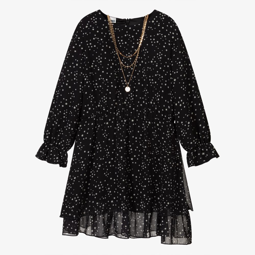 iDO Junior - Girls Black Dress & Necklace | Childrensalon