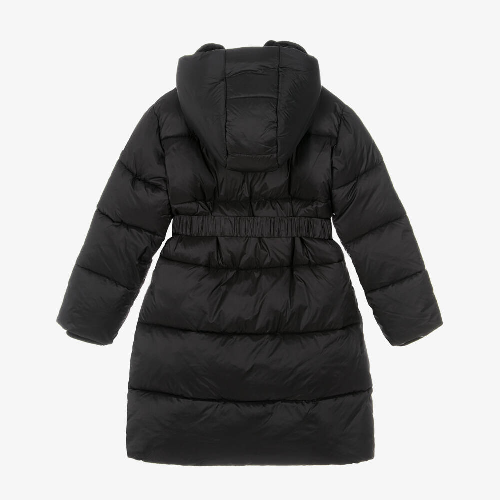 iDO-Girls Black Padded Puffed Coat with Belt | Childrensalon Outlet