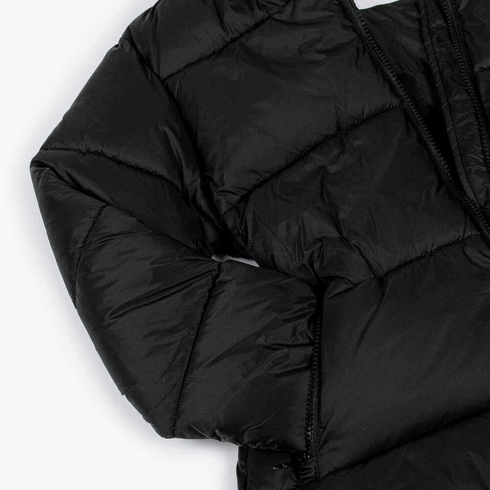 iDO-Girls Black Padded Puffed Coat with Belt | Childrensalon Outlet