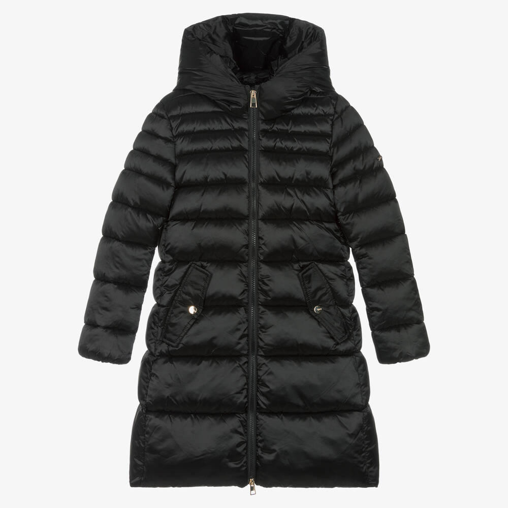 iDO Junior - Girls Black Padded Puffer Coat | Childrensalon