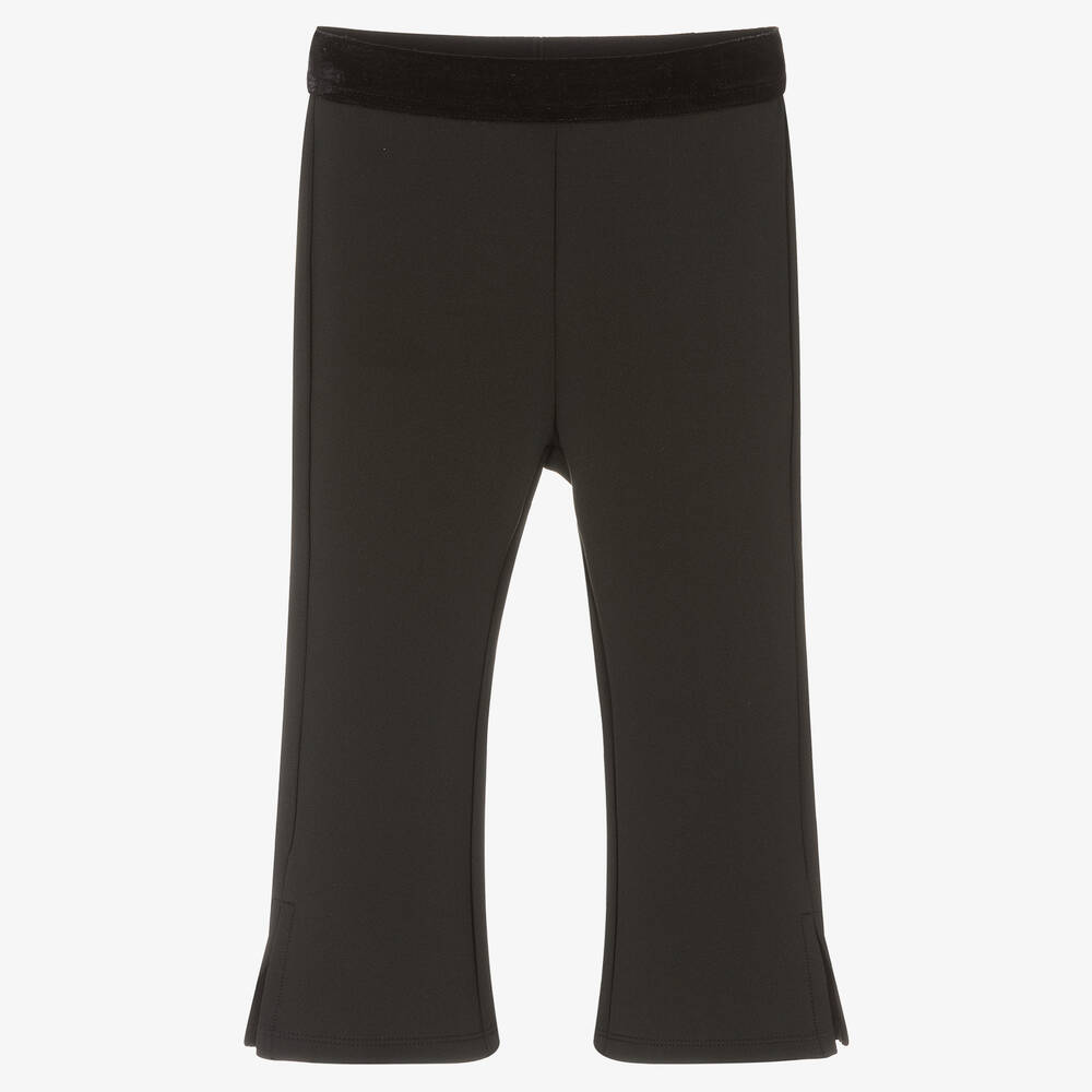 Pantalon noir évasé fendu hot sale