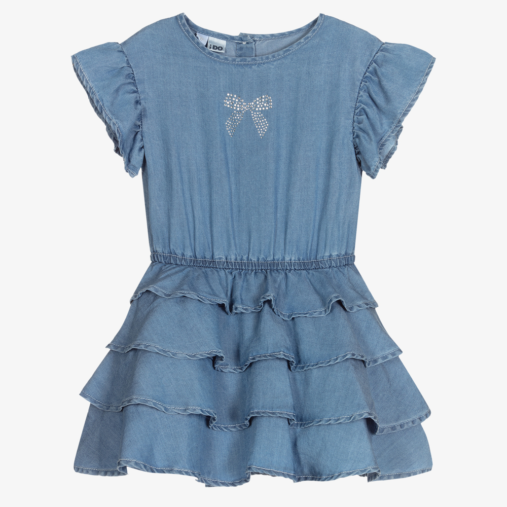 iDO Baby - Girls Blue Chambray Dress | Childrensalon