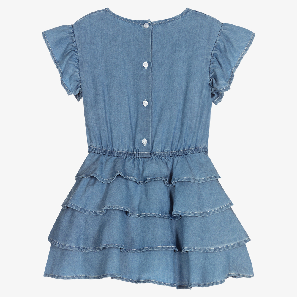 iDO Малыши-Синее платье из шамбре для девочек | Childrensalon Outlet