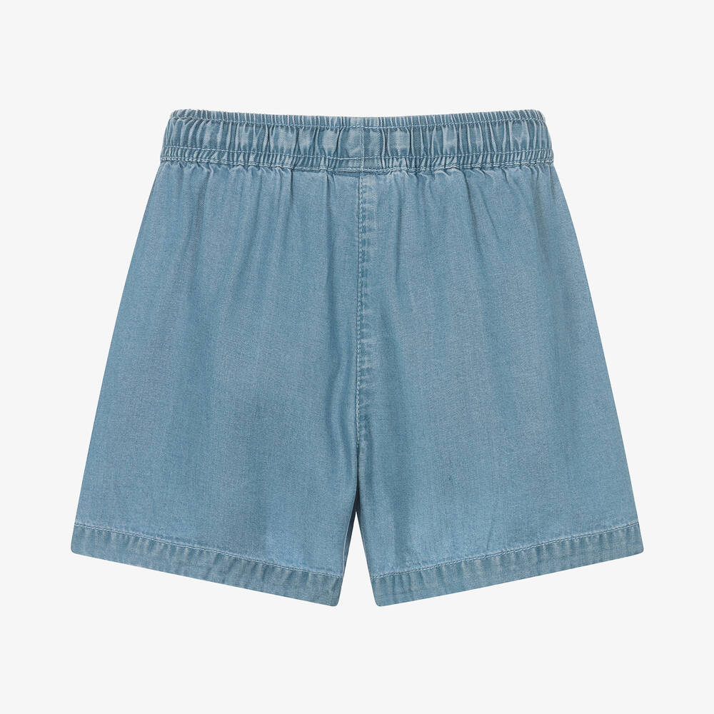 iDO Baby-شورت ليوسيل شامبري لون أزرق للبنات | Childrensalon Outlet