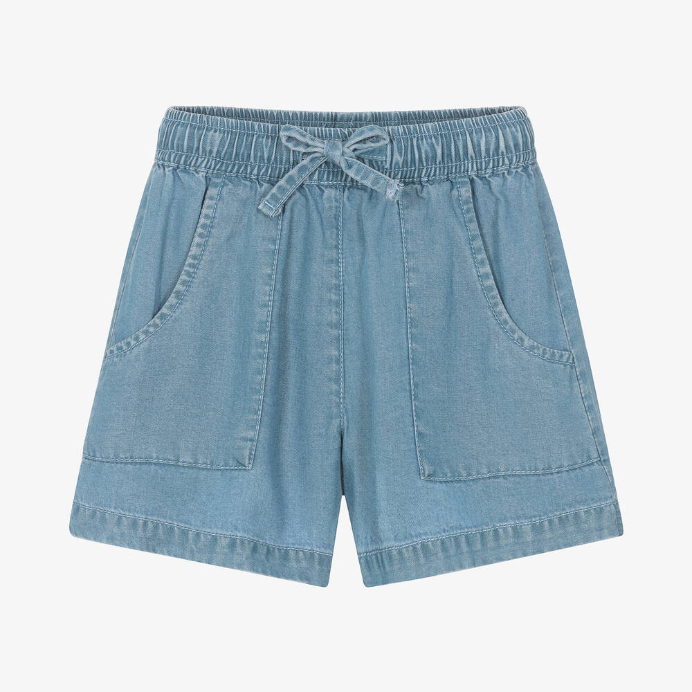 iDO Baby - Blaue Chambray-Shorts für Mädchen | Childrensalon