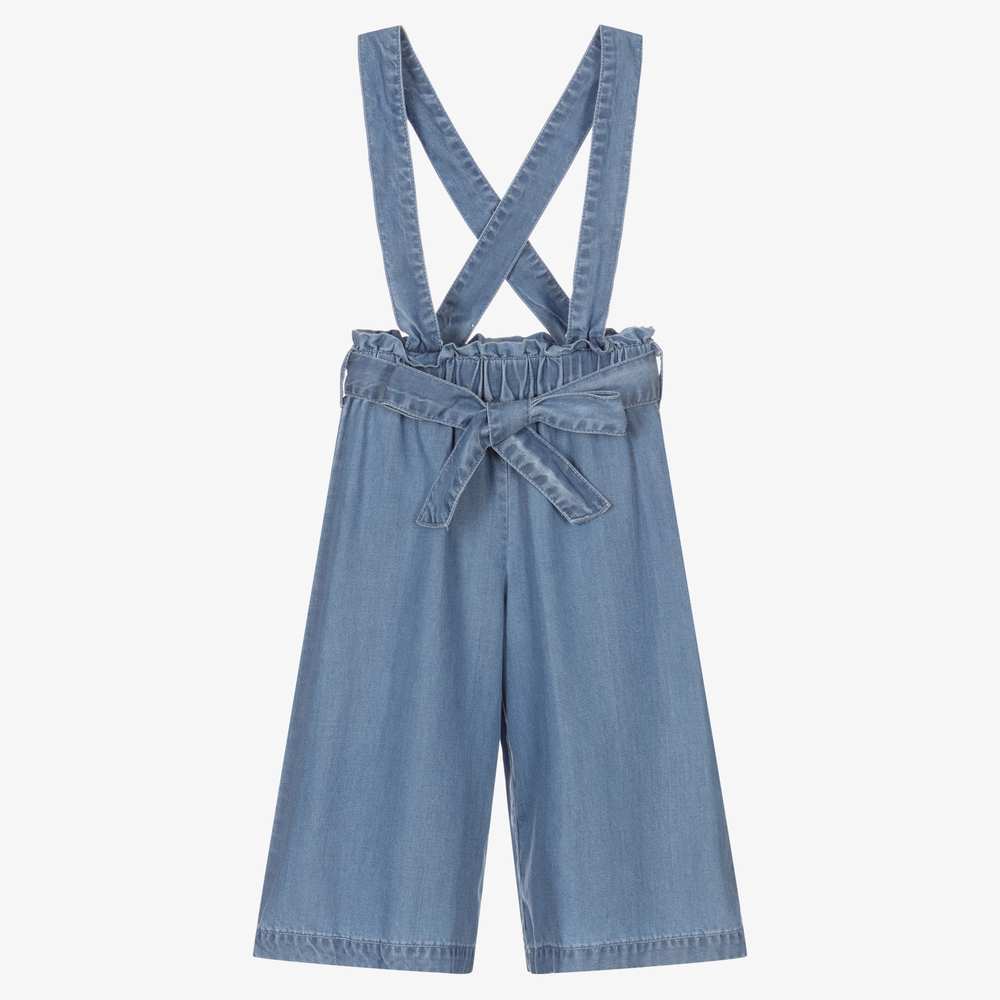 iDO Baby - Girls Blue Chambray Trousers | Childrensalon