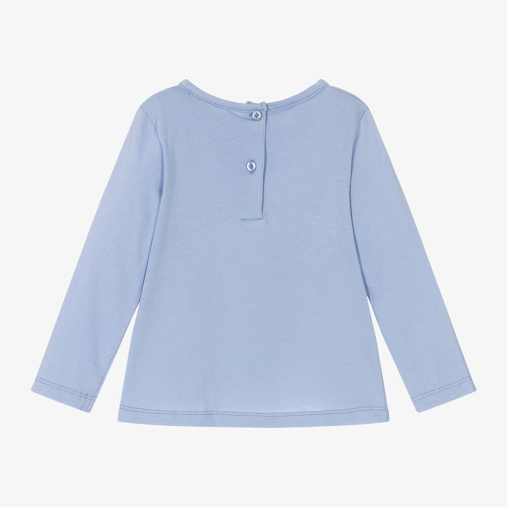 iDO Baby-Girls Blue Cotton Butterfly Top | Childrensalon Outlet