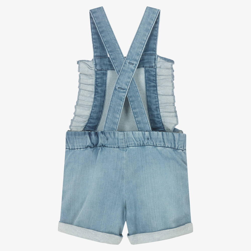 iDO Baby-Girls Blue Cotton Denim Dungarees | Childrensalon Outlet