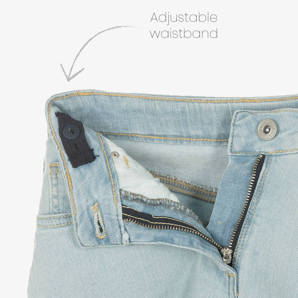 iDO Junior-Girls Blue Cotton Denim Shorts | Childrensalon Outlet