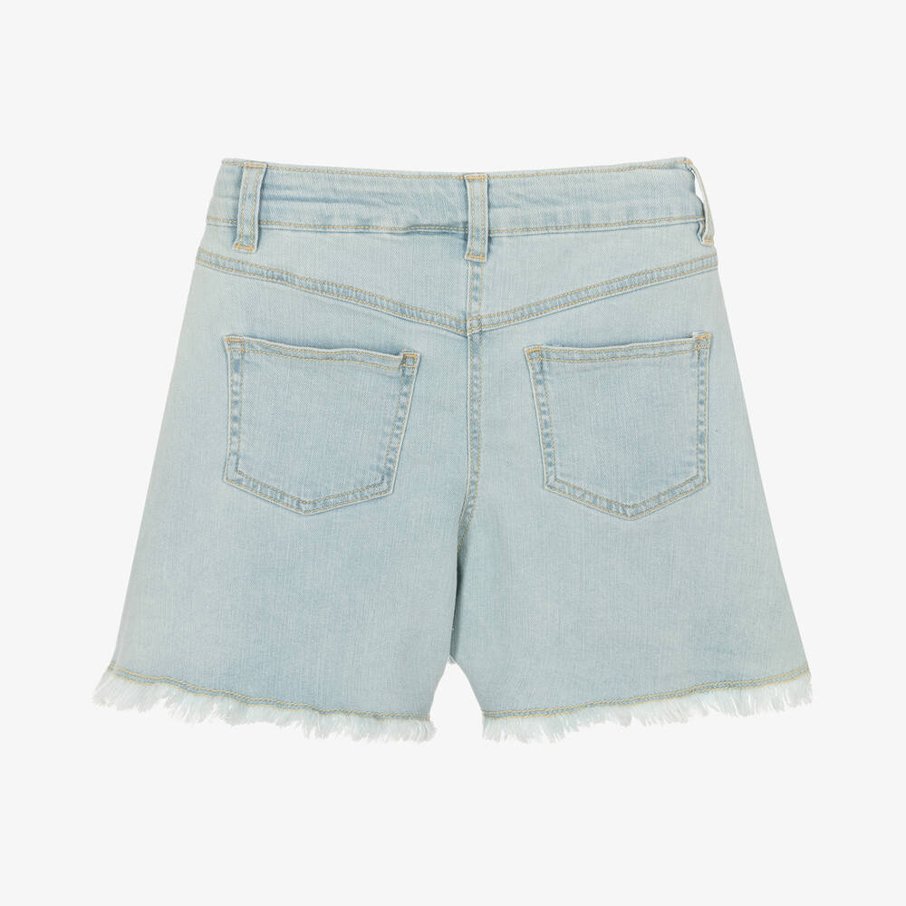 iDO Junior-Girls Blue Cotton Denim Shorts | Childrensalon Outlet