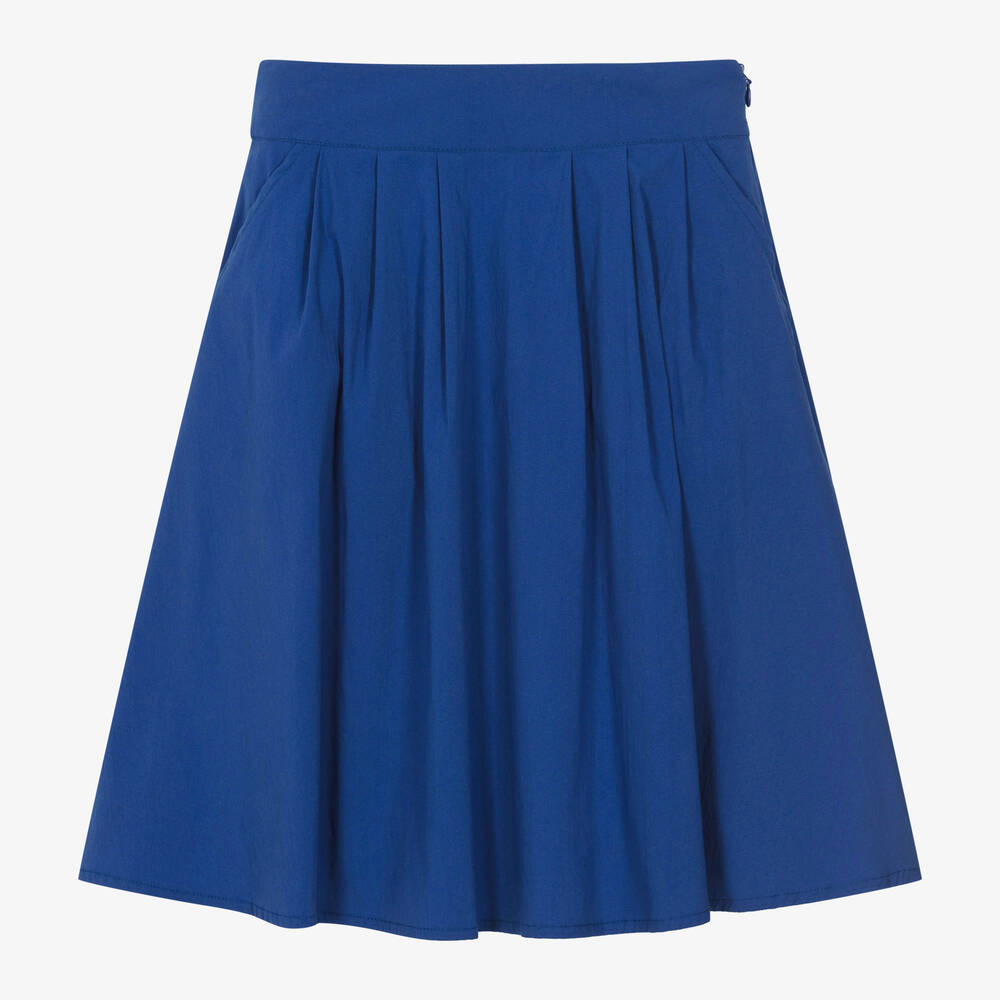 iDO Junior-Girls Blue Cotton Skirt | Childrensalon Outlet