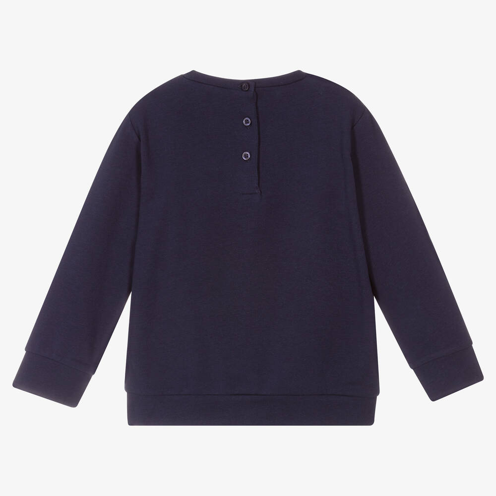 iDO Baby-Girls Blue Cotton Sweatshirt | Childrensalon Outlet