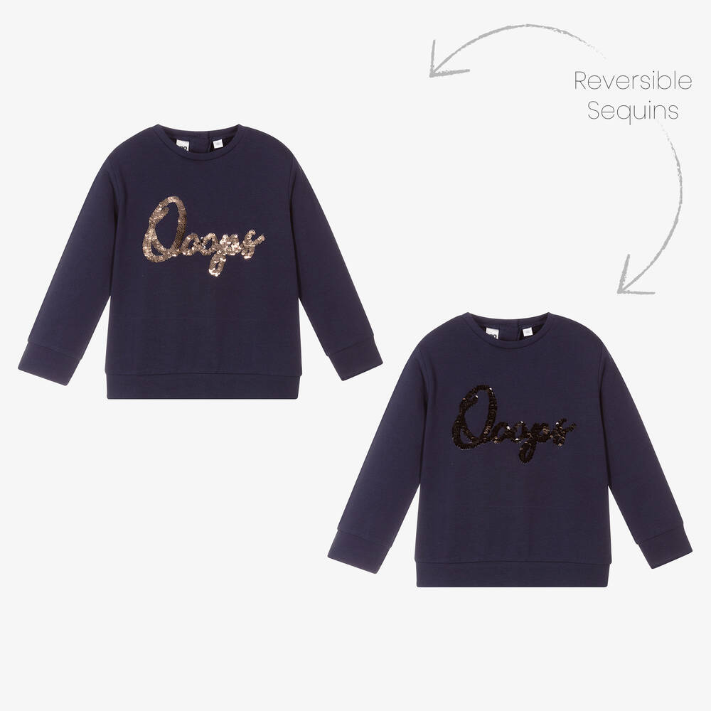 iDO Baby - Girls Blue Cotton Sweatshirt | Childrensalon