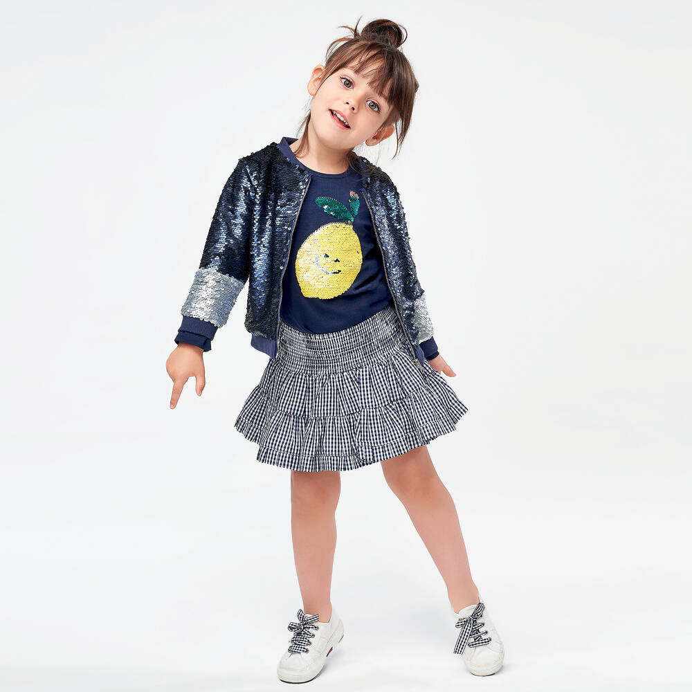 iDO Baby-Girls Blue Cotton Top | Childrensalon Outlet