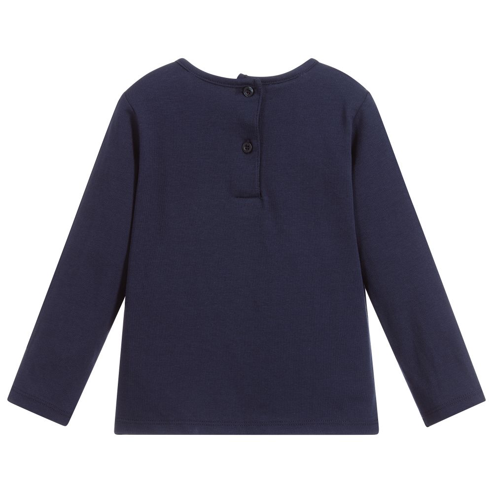 iDO Baby-Girls Blue Cotton Top | Childrensalon Outlet