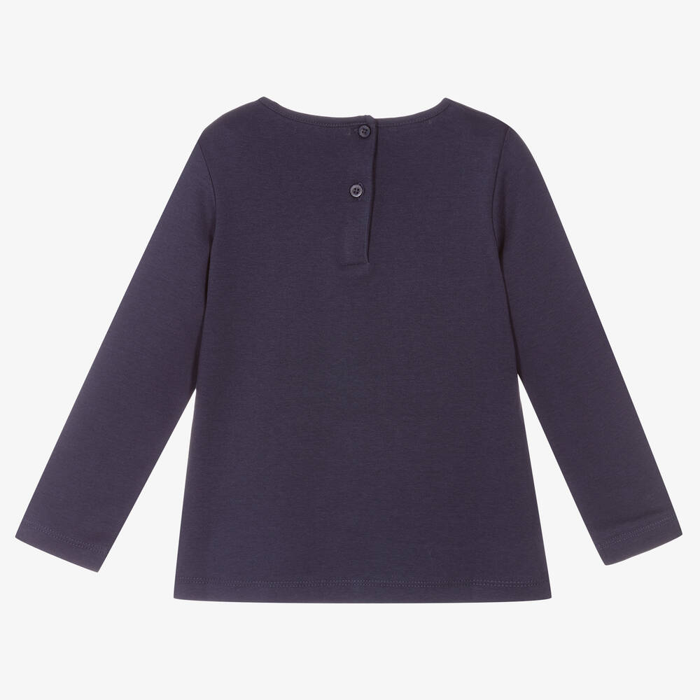 iDO Baby-Girls Blue Cotton Top | Childrensalon Outlet