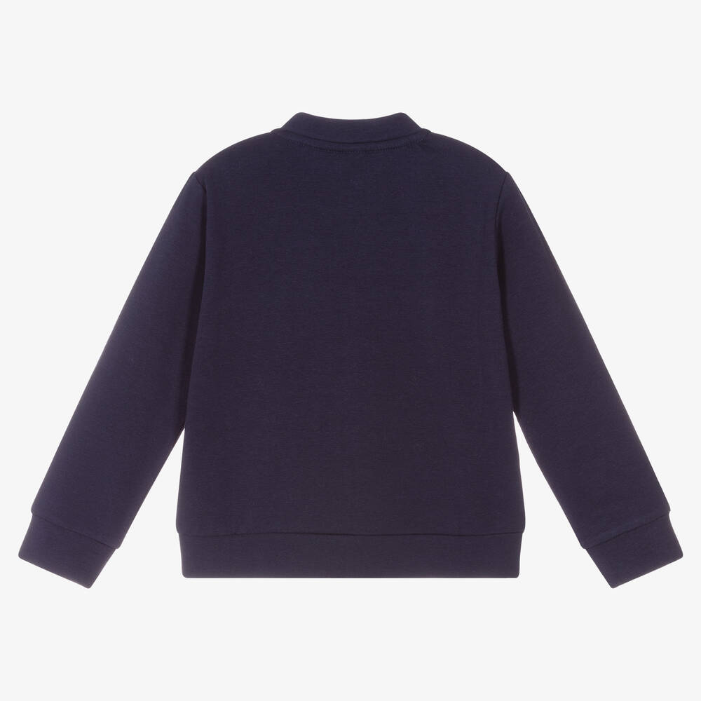 iDO Baby-Girls Blue Cotton Zip-Up Top | Childrensalon Outlet