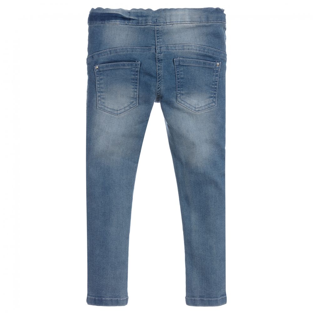 iDO Baby-جيغنغز قطن دنيم ستريتش لون أزرق للبنات | Childrensalon Outlet