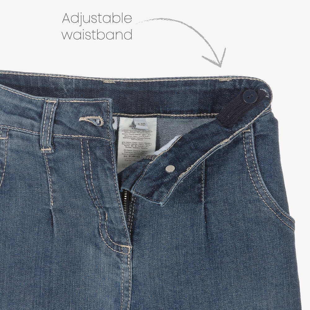 iDO Junior-Girls Blue Denim Mom Jeans | Childrensalon Outlet