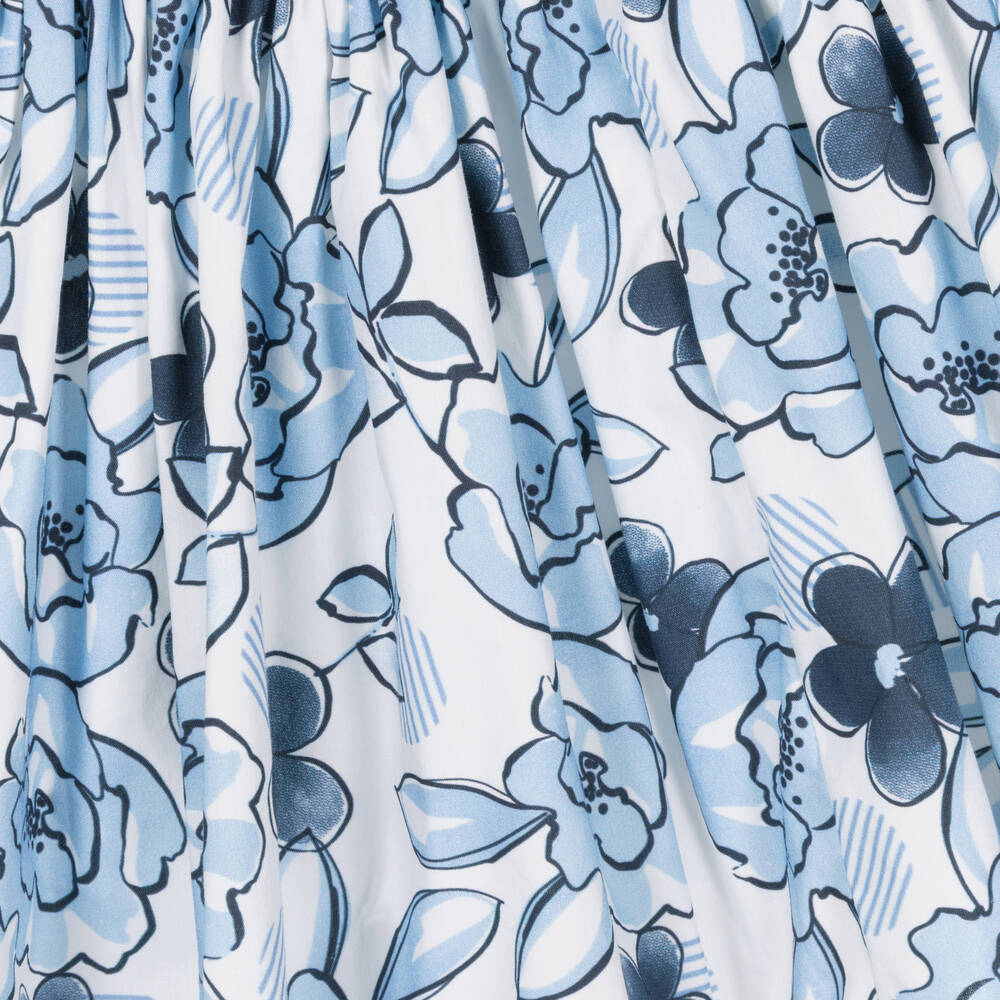 iDO Малыши-Голубое хлопковое платье с цветами для девочек | Childrensalon Outlet