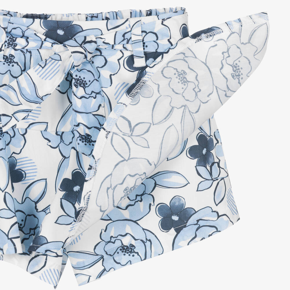 iDO Малыши-Топ и голубая юбка-шорты из хлопка с цветами | Childrensalon Outlet