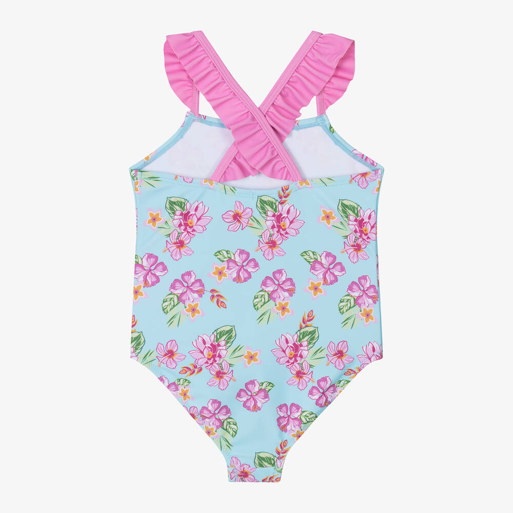 iDO Baby-Girls Blue Floral Swimsuit | Childrensalon Outlet