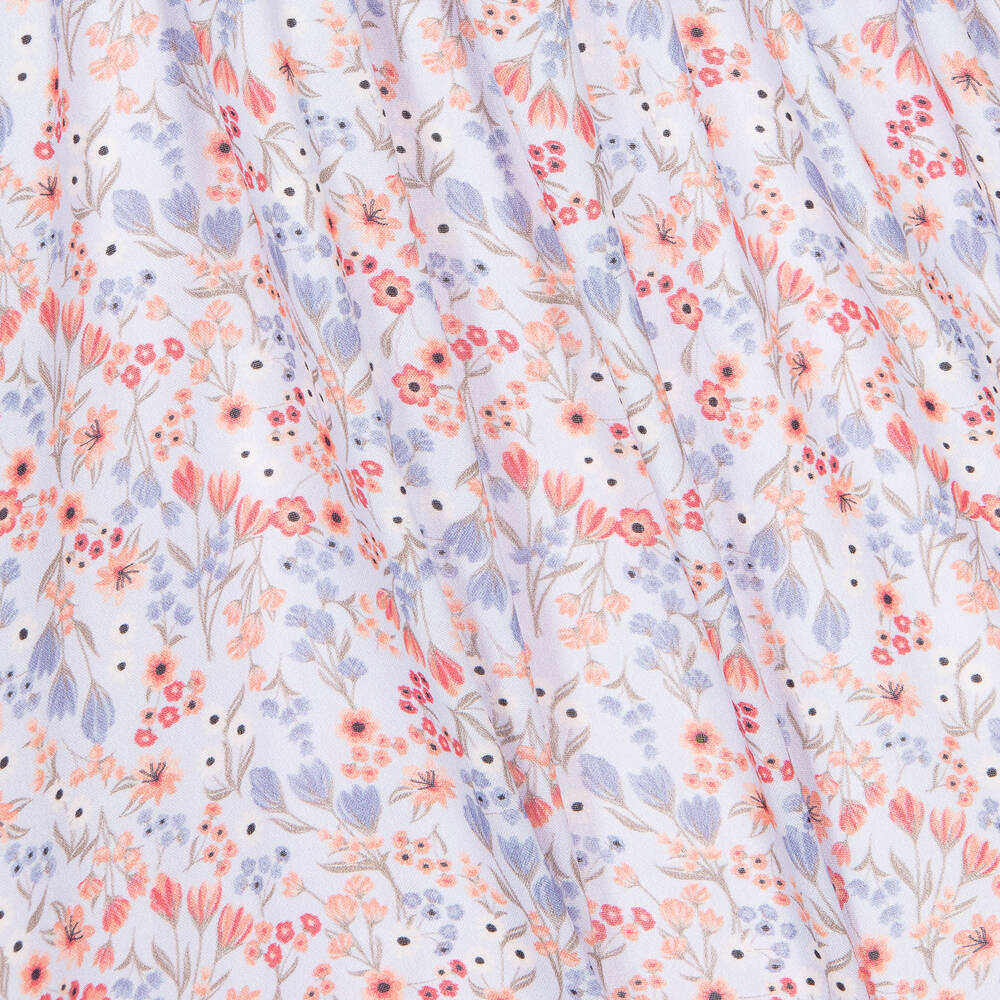 iDO Junior-Girls Blue Floral Viscose Dress | Childrensalon Outlet