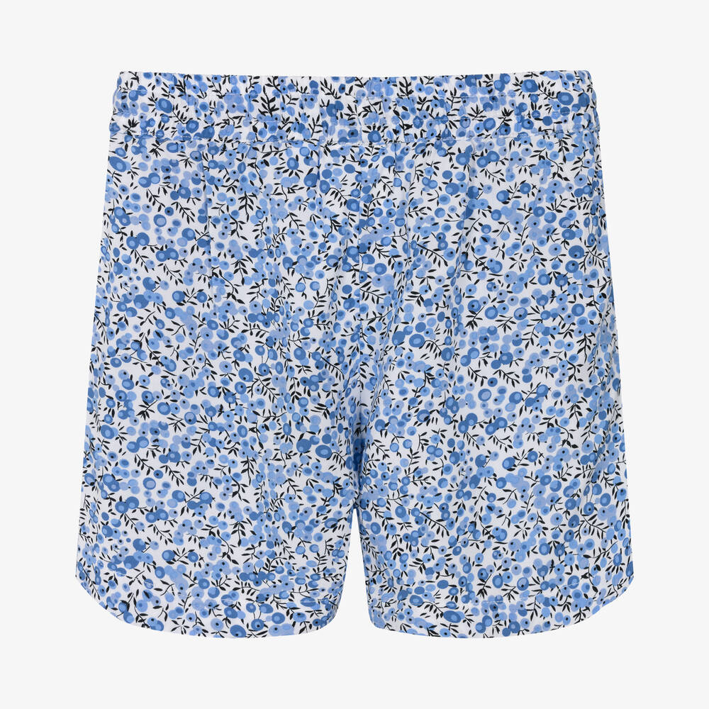 iDO Junior-Girls Blue Floral Viscose Shorts | Childrensalon Outlet