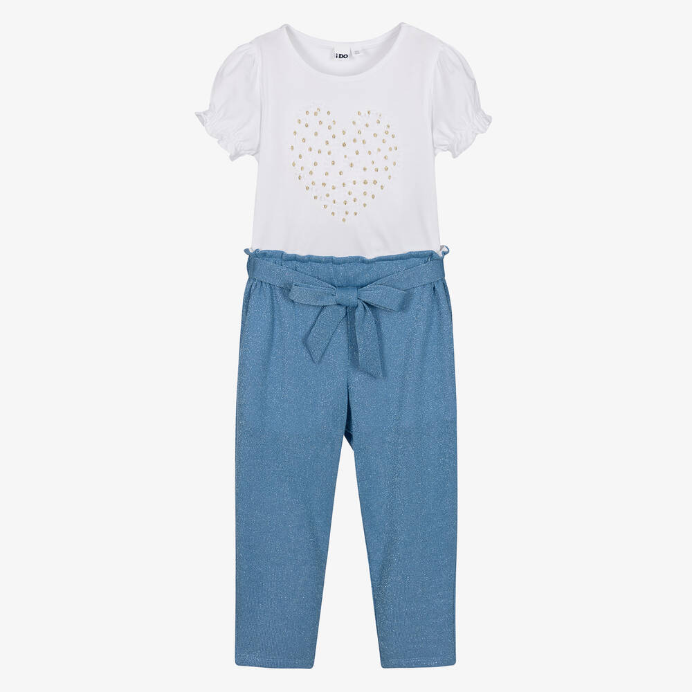 iDO Baby - Ensemble pantalon bleu pailleté | Childrensalon