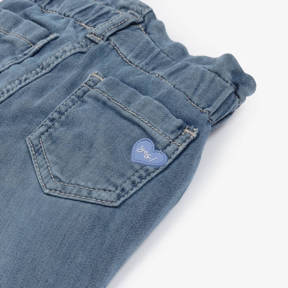 iDO Mini-Girls Blue Heart Denim Trousers | Childrensalon Outlet