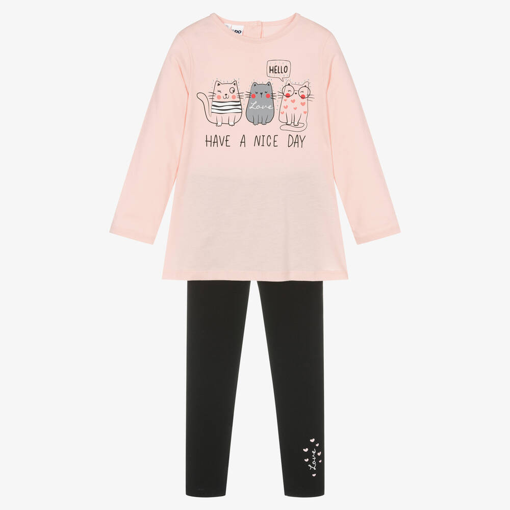 iDO Baby - Ensemble legging bleu et rose fille | Childrensalon