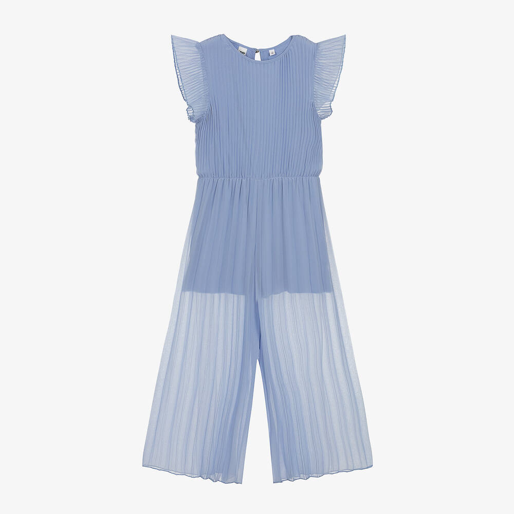 iDO Junior-Girls Blue Pleated Jumpsuit  | Childrensalon Outlet