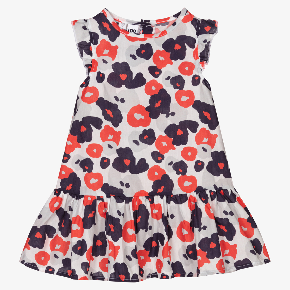iDO Baby - Girls Blue & Red Flowers Dress | Childrensalon