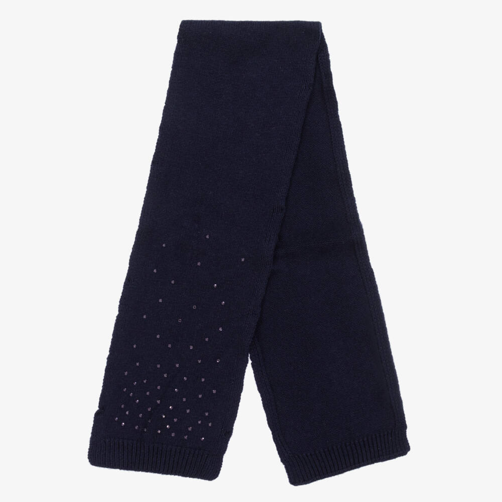 iDO Baby-وشاح بديامونتي محبوك لون كحلي للبنات | Childrensalon Outlet