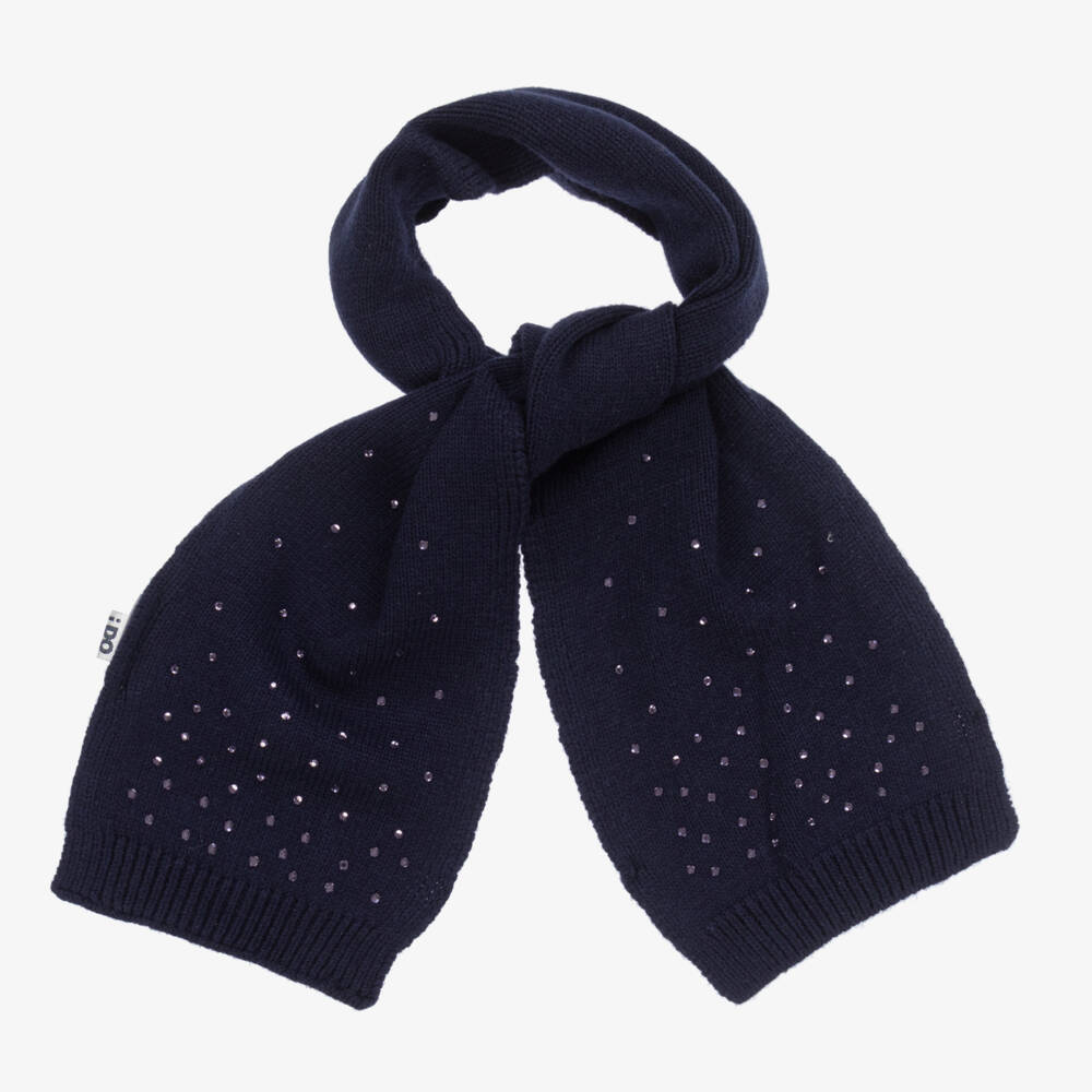 iDO Baby-Girls Blue Rhinestone Knit Scarf | Childrensalon Outlet