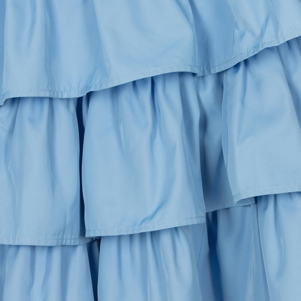 iDO Junior-Girls Blue Ruffle Dress | Childrensalon Outlet