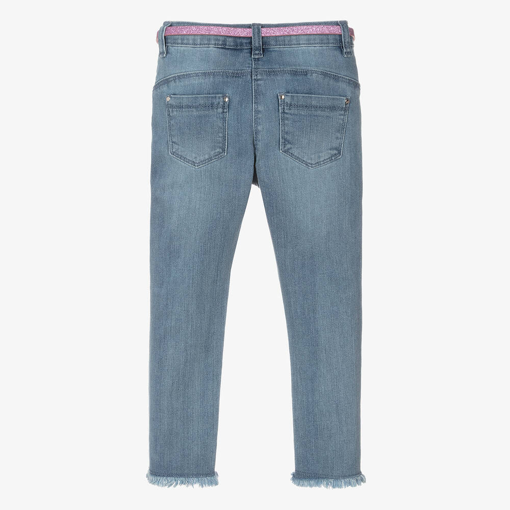 iDO Baby-جينز سليم- فيت قطن دنيم لون أزرق للبنات | Childrensalon Outlet