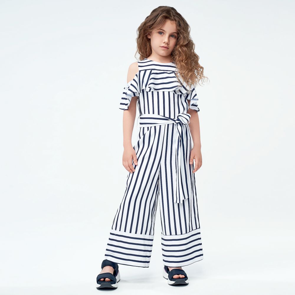 Girls 2025 striped jumpsuit