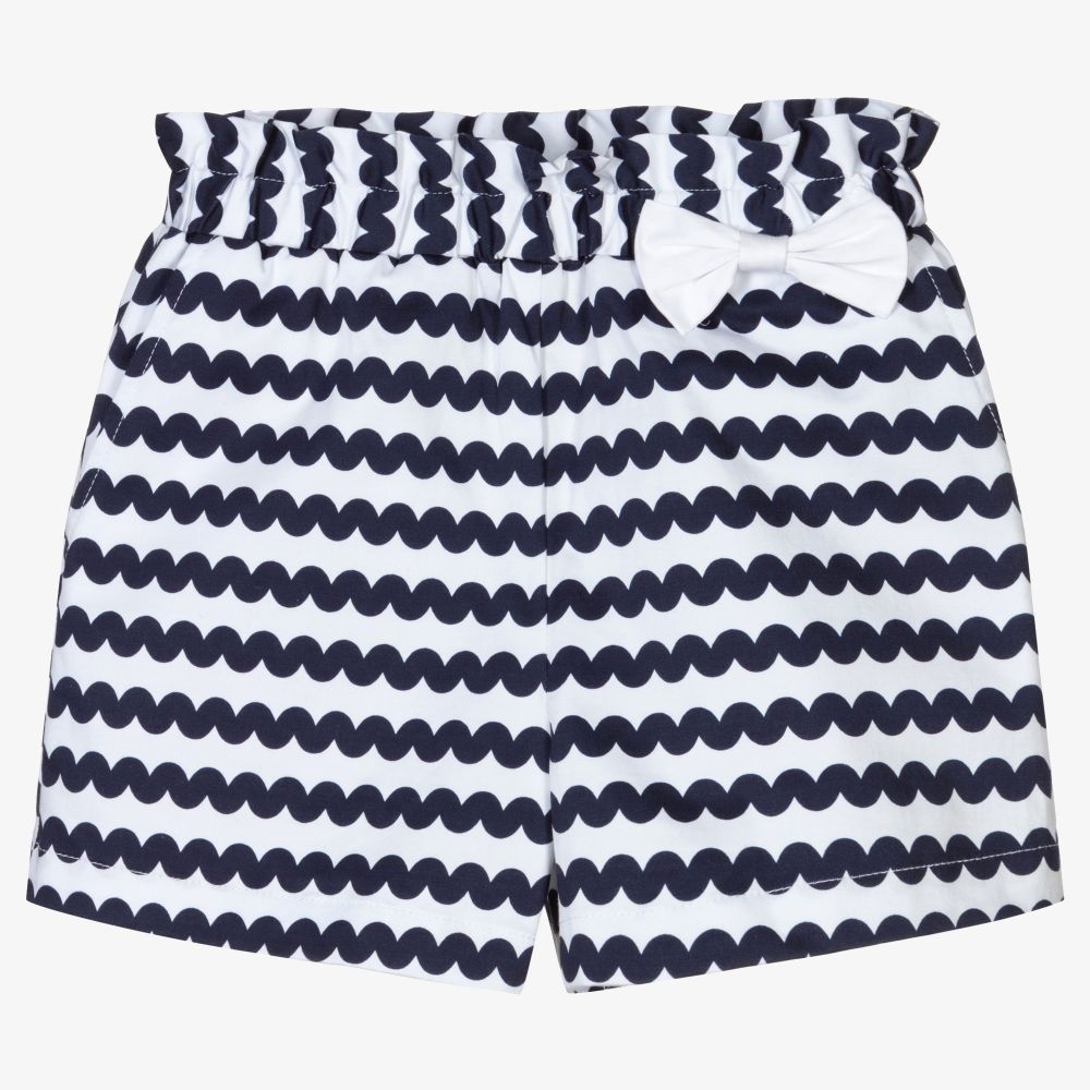 iDO Baby - Girls Blue Striped Shorts | Childrensalon
