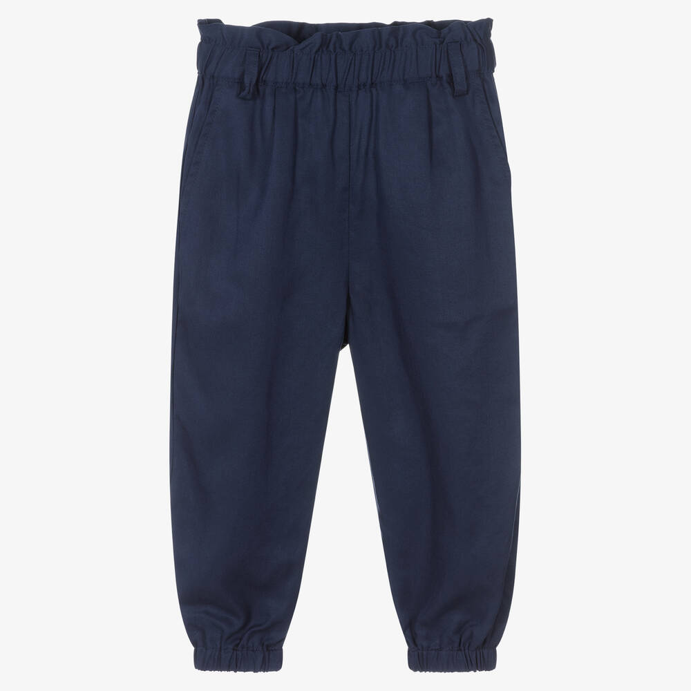 iDO Baby-Girls Blue Tapered Trousers | Childrensalon Outlet