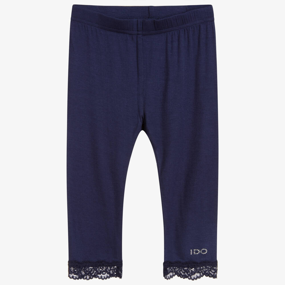iDO Baby-Girls Blue Viscose Leggings | Childrensalon Outlet