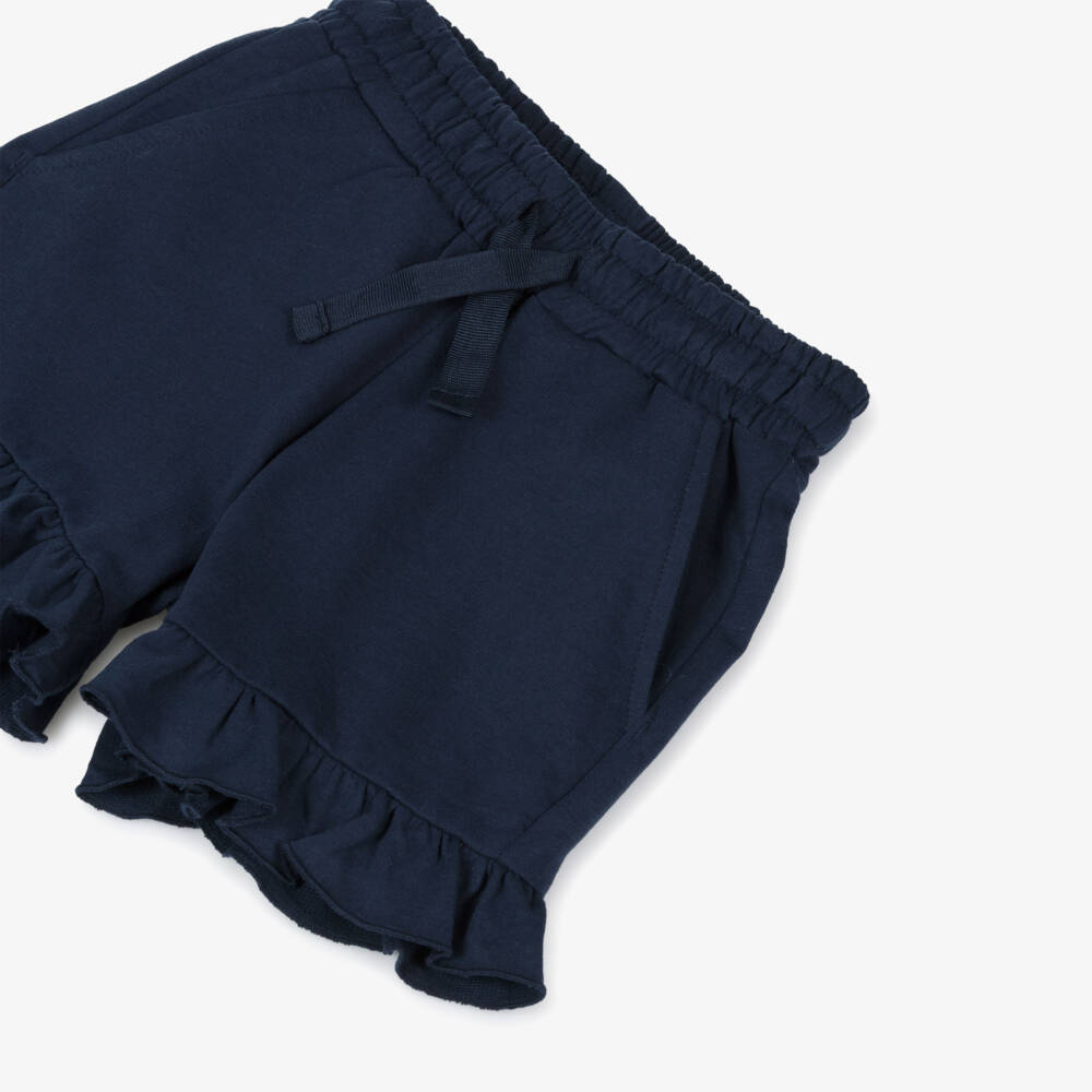 iDO Baby-Girls Breezy Blue Ruffle Knit Shorts | Childrensalon Outlet