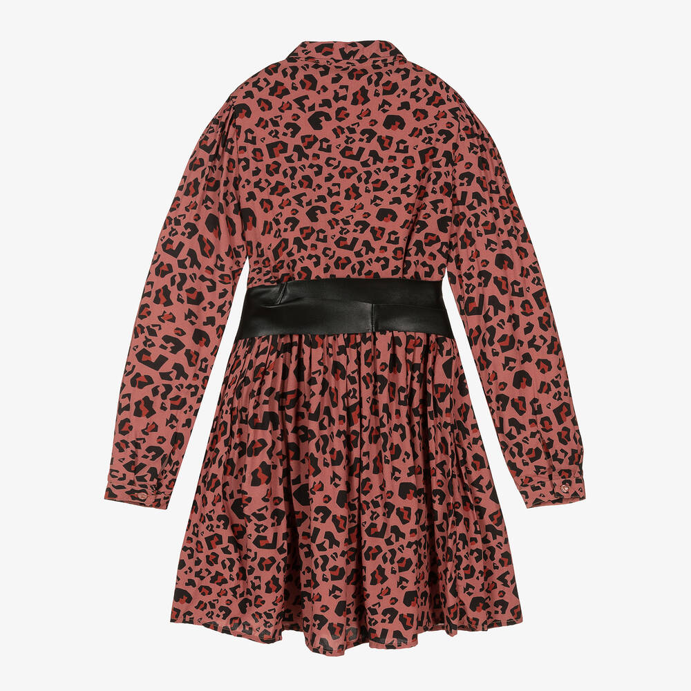 iDO Junior-Girls Brown Leopard Dress | Childrensalon Outlet