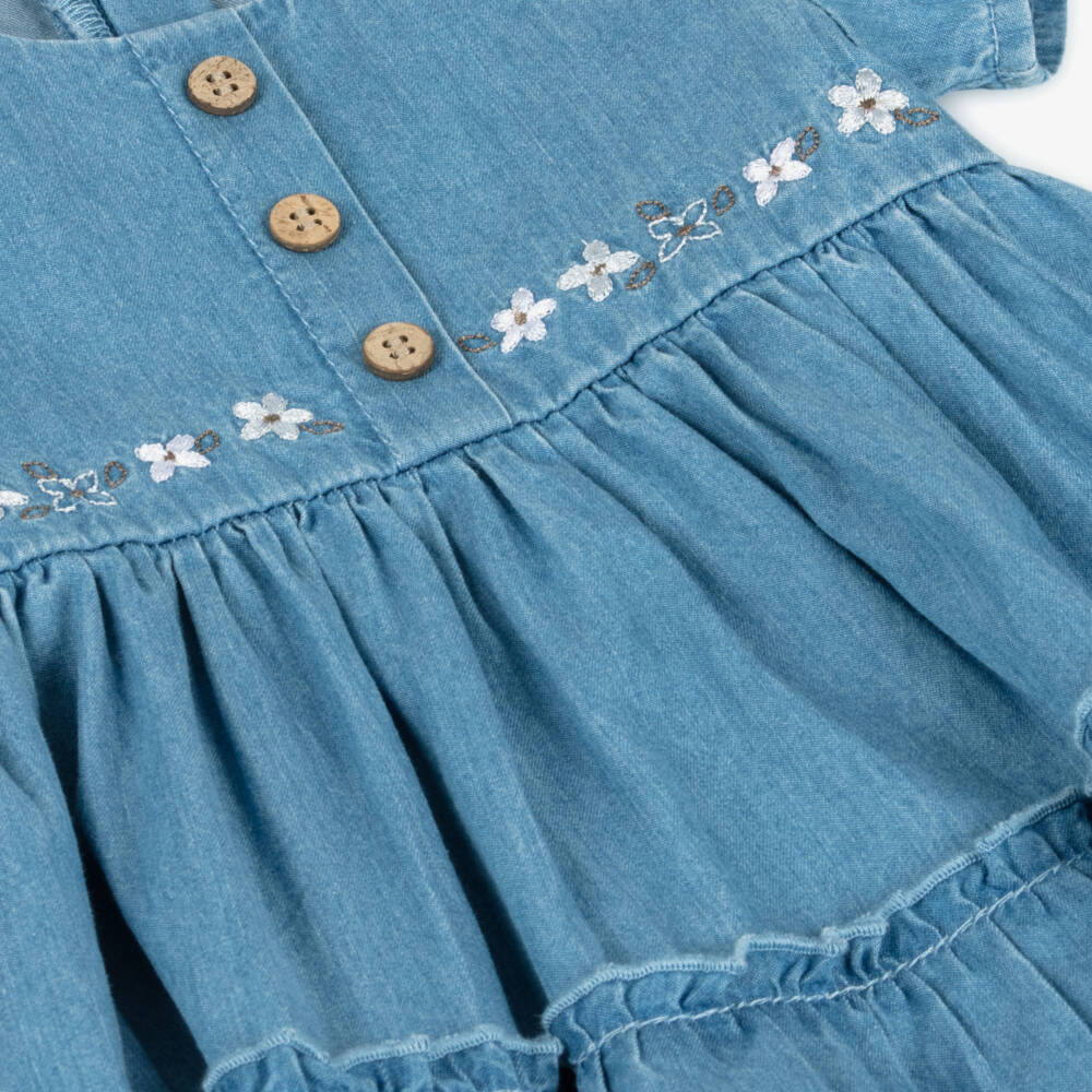 iDO Мини-Платье из шамбре с цветочными узорами для девочек | Childrensalon Outlet