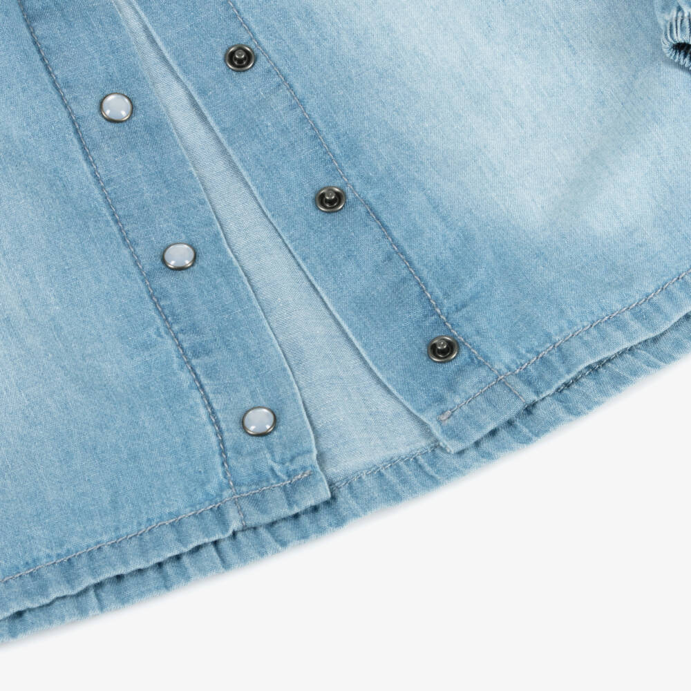 iDO Baby-Girls Chambray Top in Soft Blue | Childrensalon Outlet