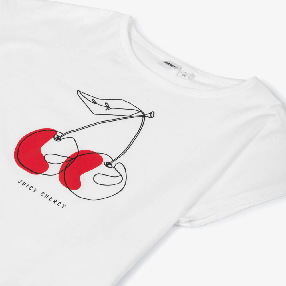 iDO Junior-Girls Cherry-Themed Cotton Shorts Ensemble | Childrensalon Outlet