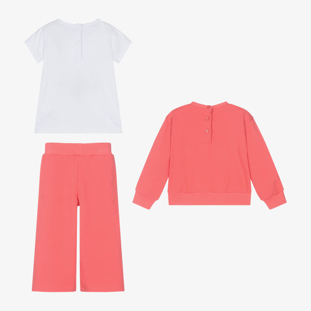 iDO Baby-Girls Coral Blossom Cozy Tracksuit Ensemble | Childrensalon Outlet