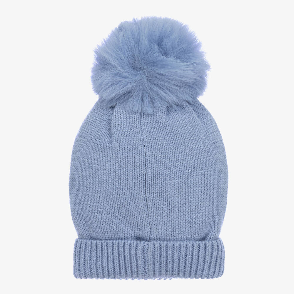 iDO Baby-Girls Cornflower Blue Pom-Pom Hat | Childrensalon Outlet