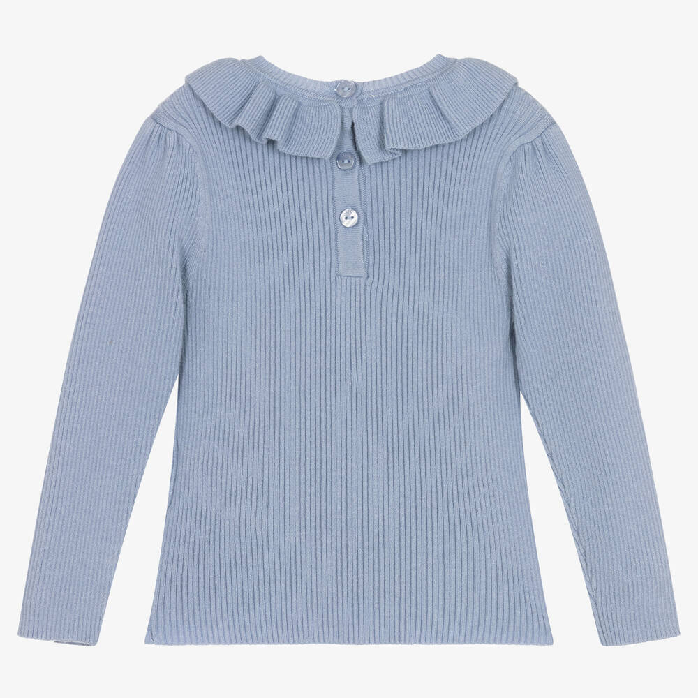 iDO Baby-Girls Cornflower Blue Ribbed Sweater | Childrensalon Outlet